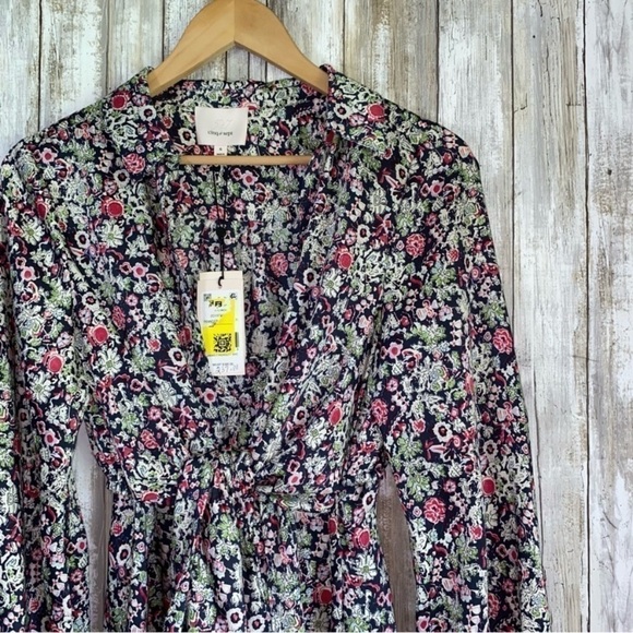 NWT Cinq a Sept Quinn Floral Tie Waist Midi Dress - Picture 2 of 7
